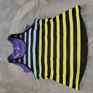 Women's Athletic Tank Top Size Medium rainbow attached sport bra pro player